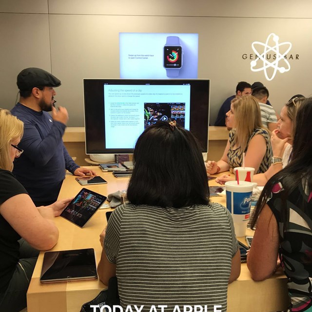 Faylane's educators engage in a training at the Apple Store to learn about the application of technology into a 21st century classroom.