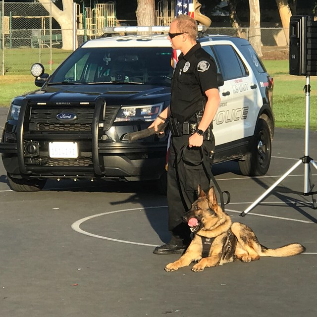 Cody the Canine Cop came to Faylane to teach us Halloween Safety!