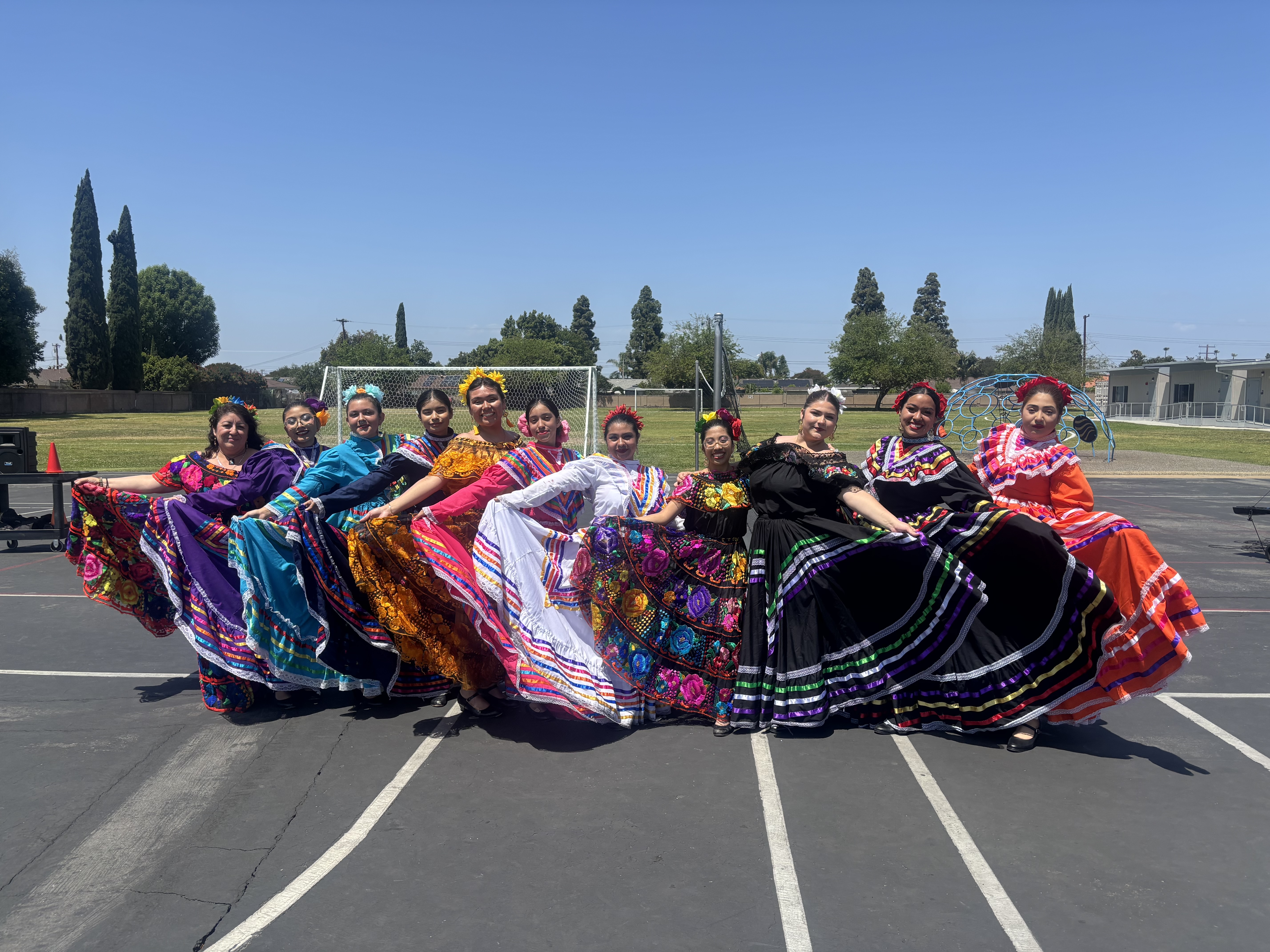 La Quinta High School Folklórico dancers perform for Faylane
